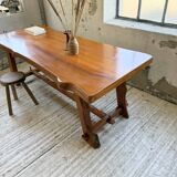 Aranjou farmhouse table in blond elm, 1950s