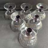 6 Colored cut crystal bowls – Val Saint Lambert