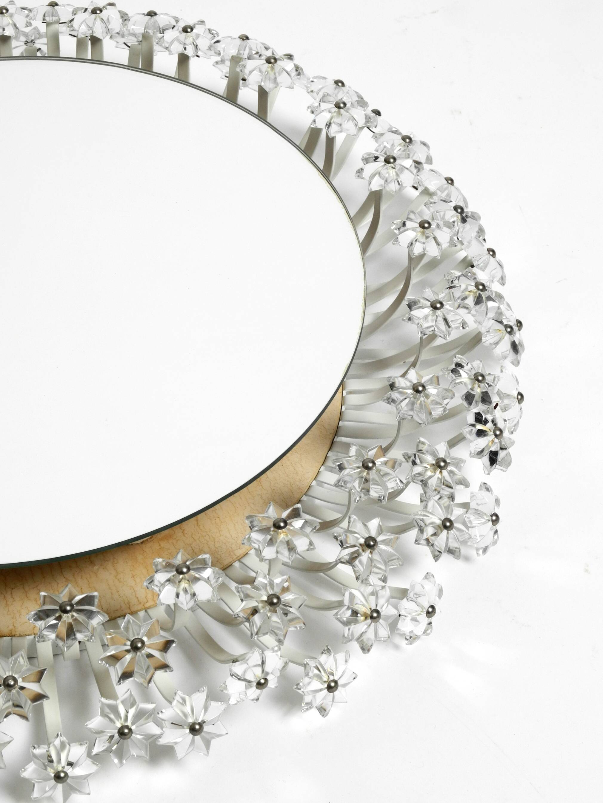Mid Century Münchner Zier-Form flower mirror illuminated by Schöninger