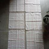 6 antique checkered napkins
