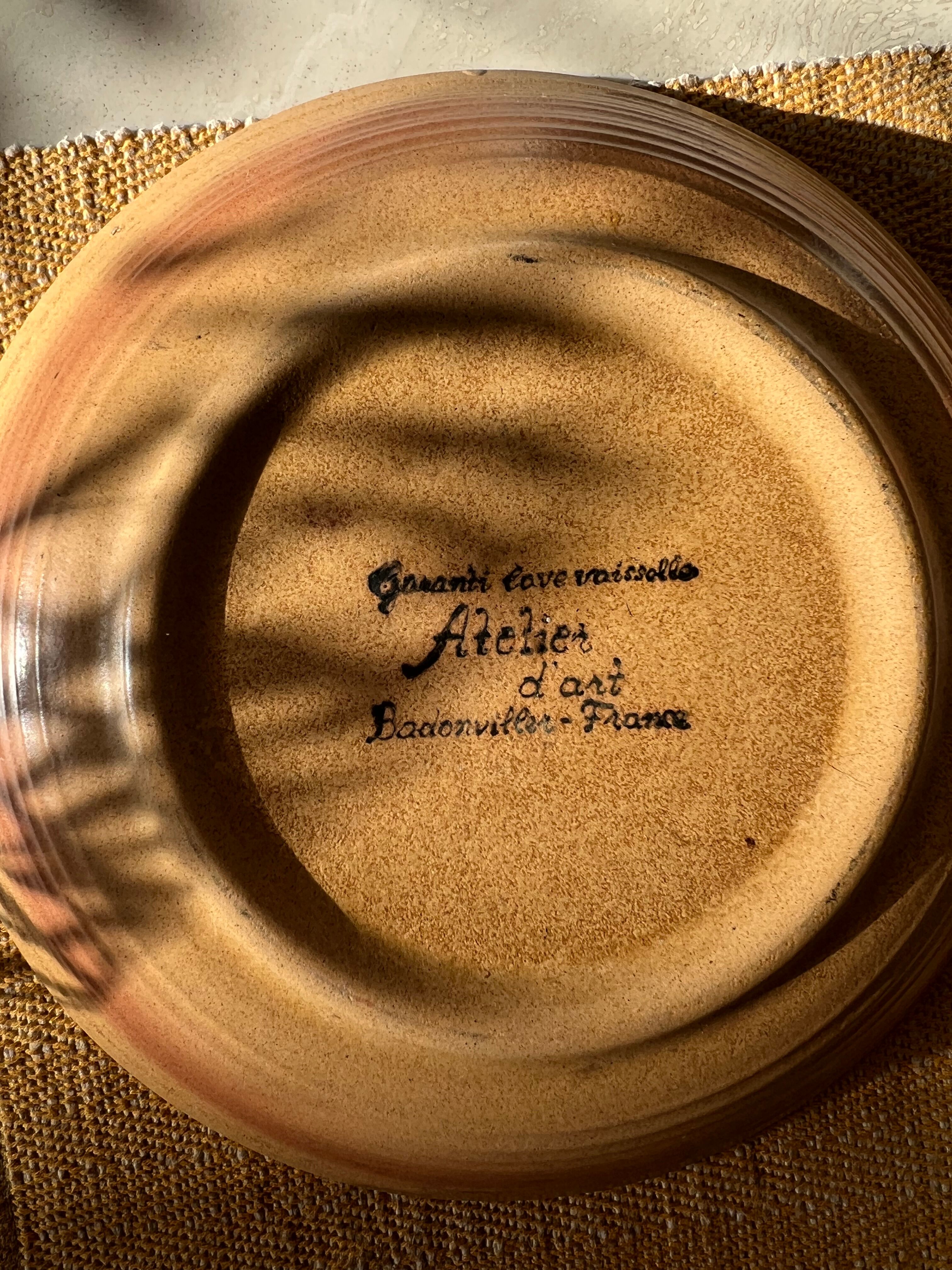 Assiettes creuses des ateliers d'art Badonviller