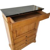 Old solid wood and black marble secretary