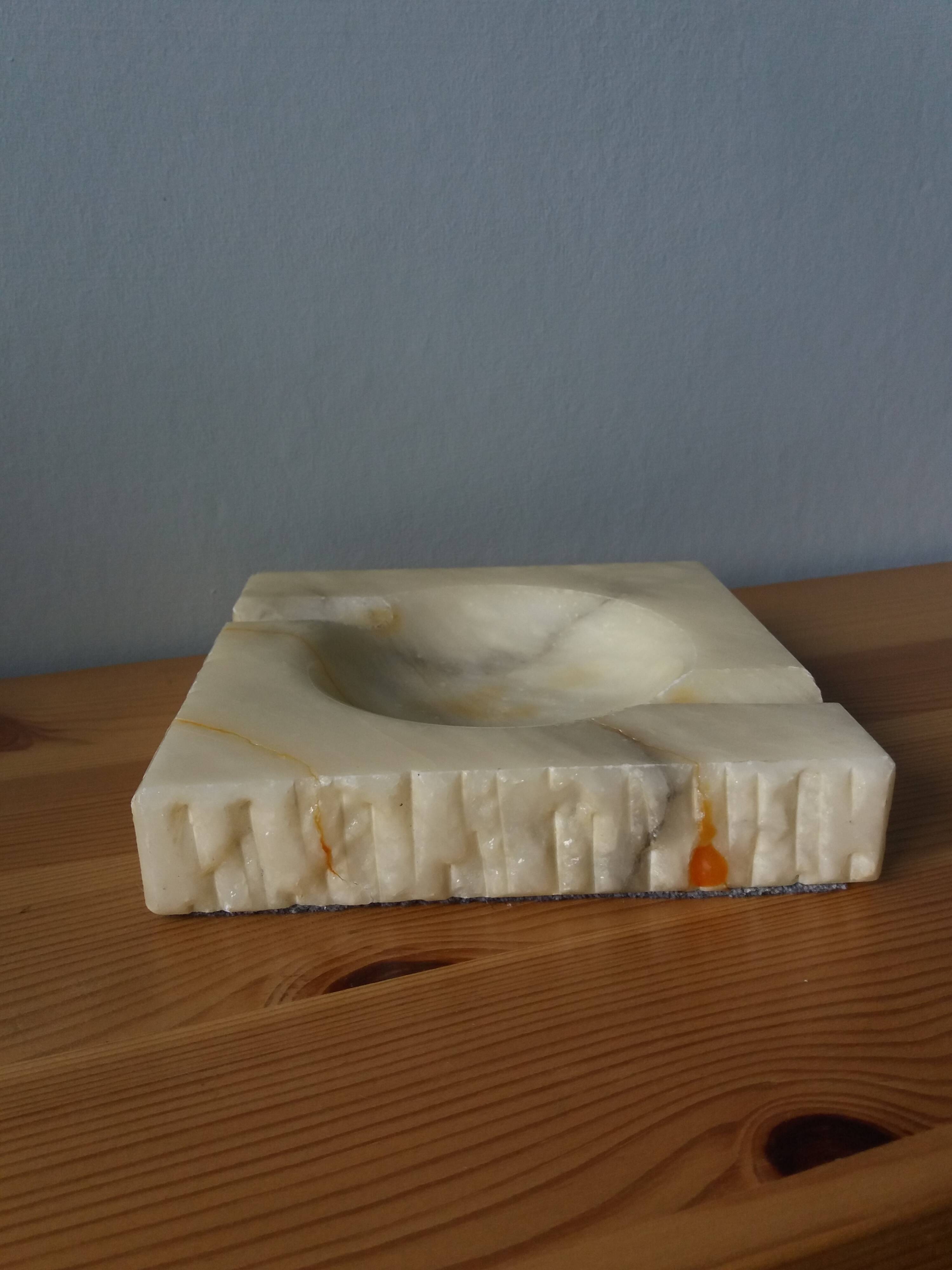 Marble or alabaster ashtray
