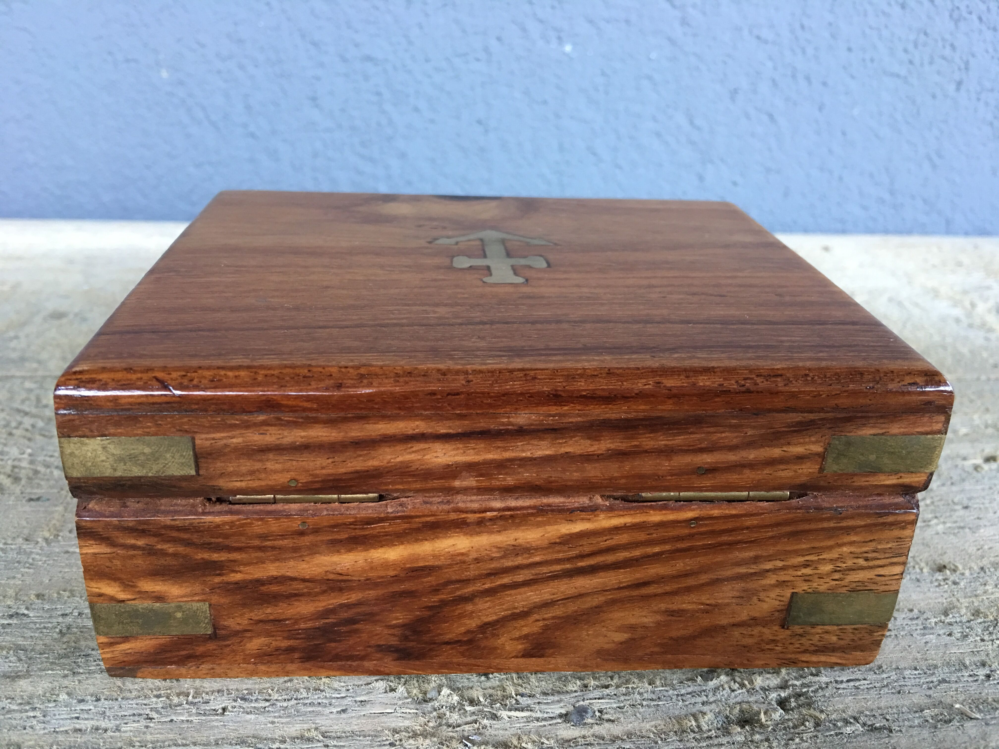 Box wood, anchor brass marquetry