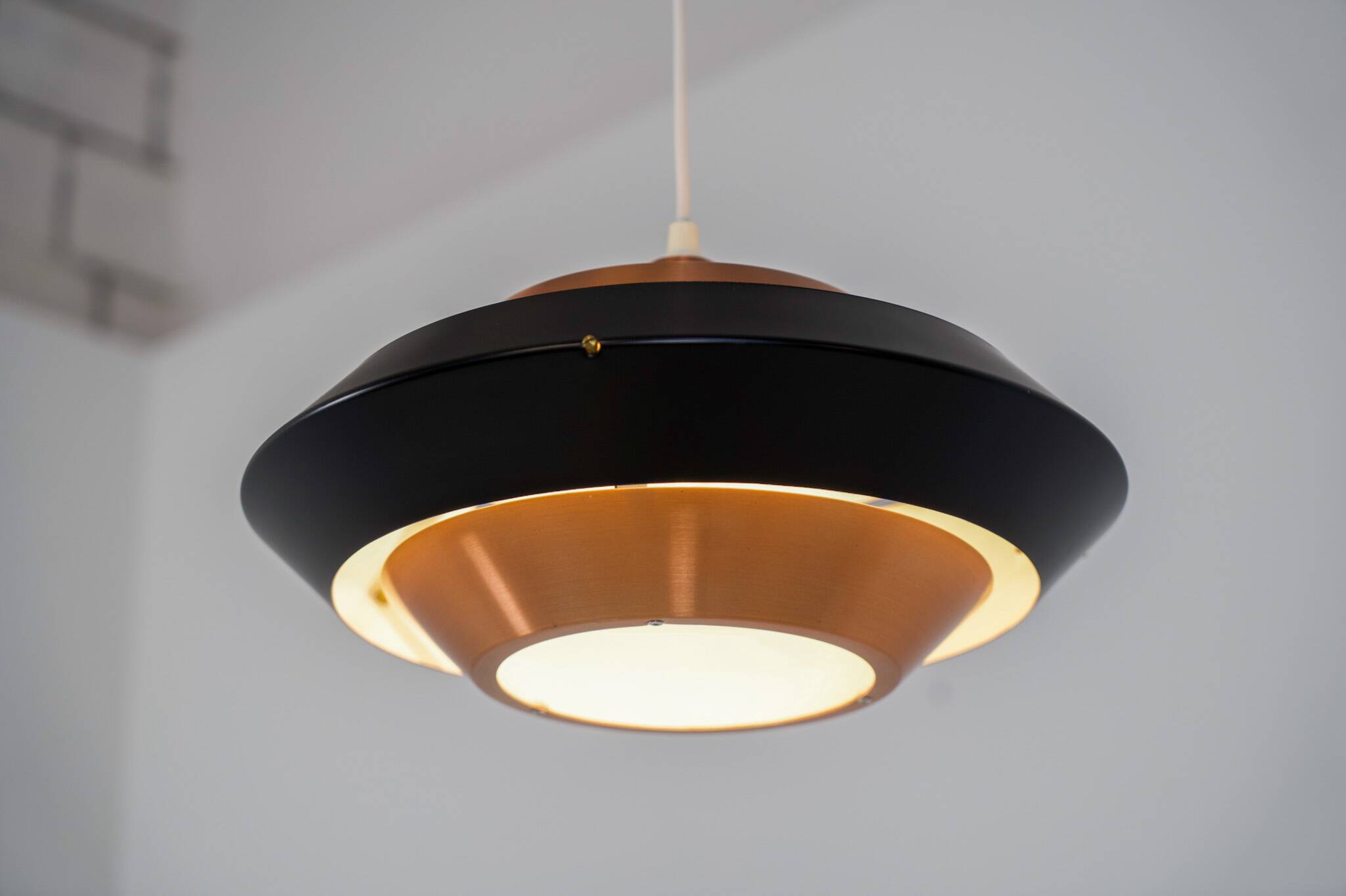 Copper & black pendant light
