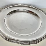 Round silver metal dish