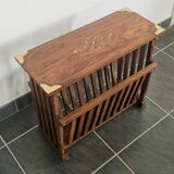 Rosewood and brass magazine stand table