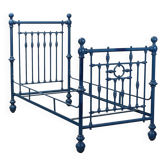 Simple old lacquered iron bed, Italy, 19th-20th century.