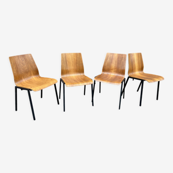 Lot 4 chaises Design Drabert Germany 1970