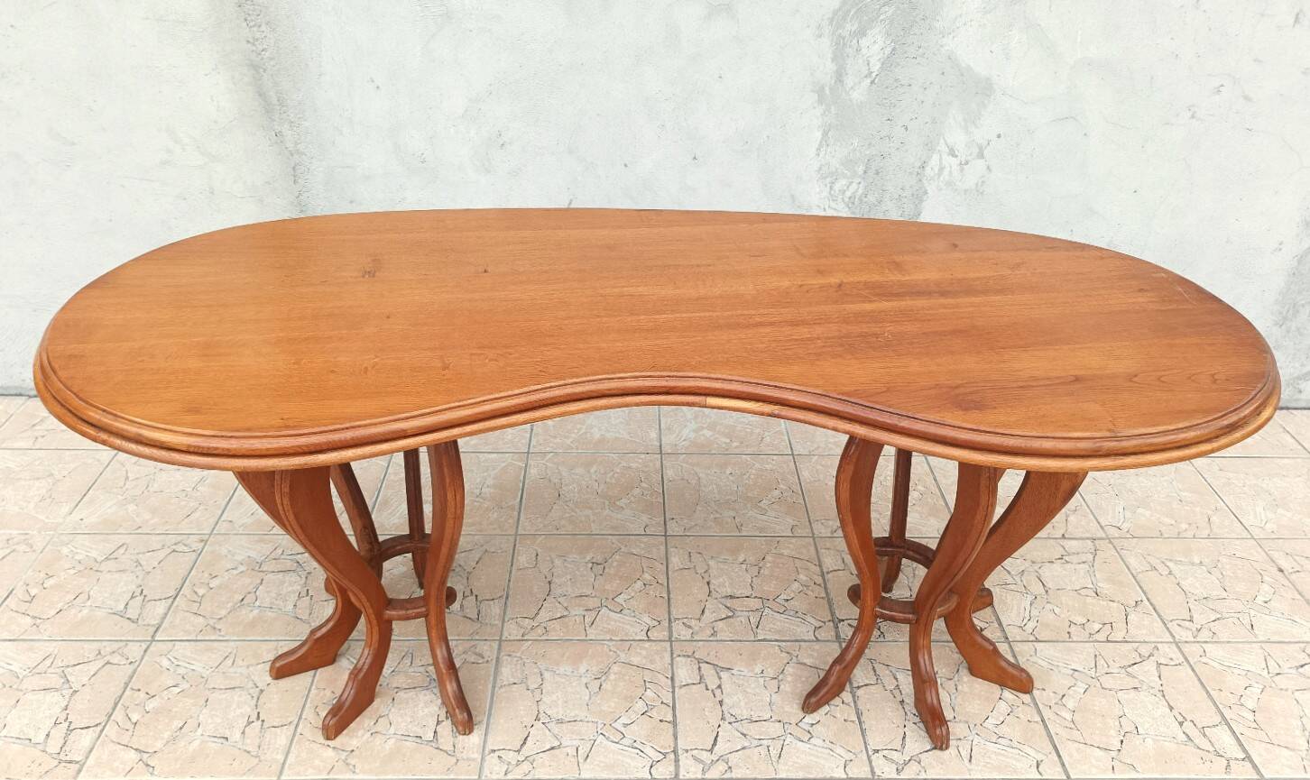 Brutalist table in solid oak