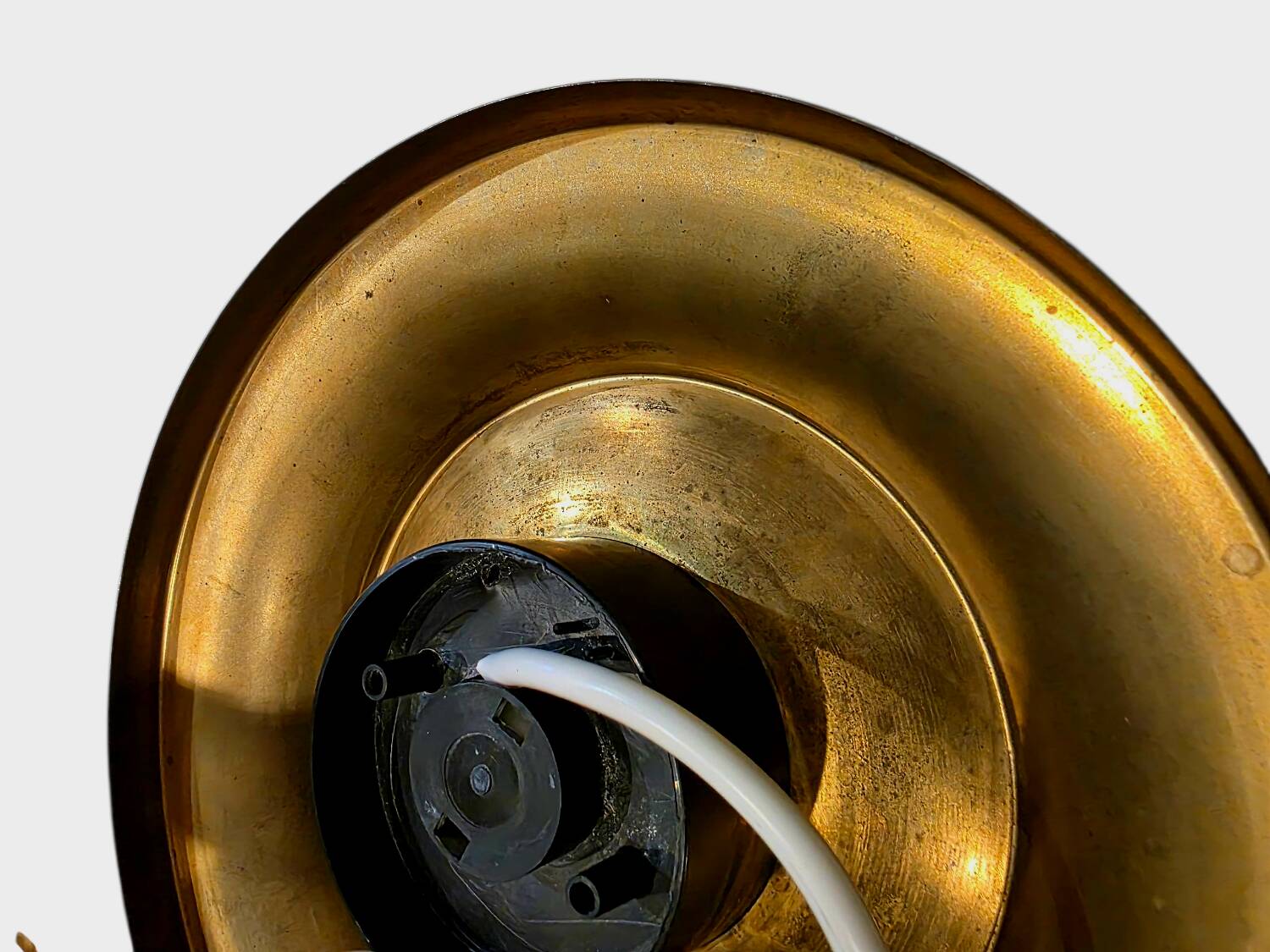 Vintage Austrian wall light in amber bubble glass