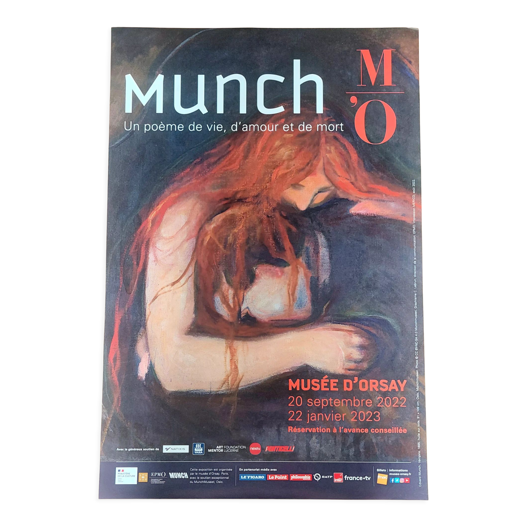 Poster exhibition Munch Musée d'Orsay 2022/2023