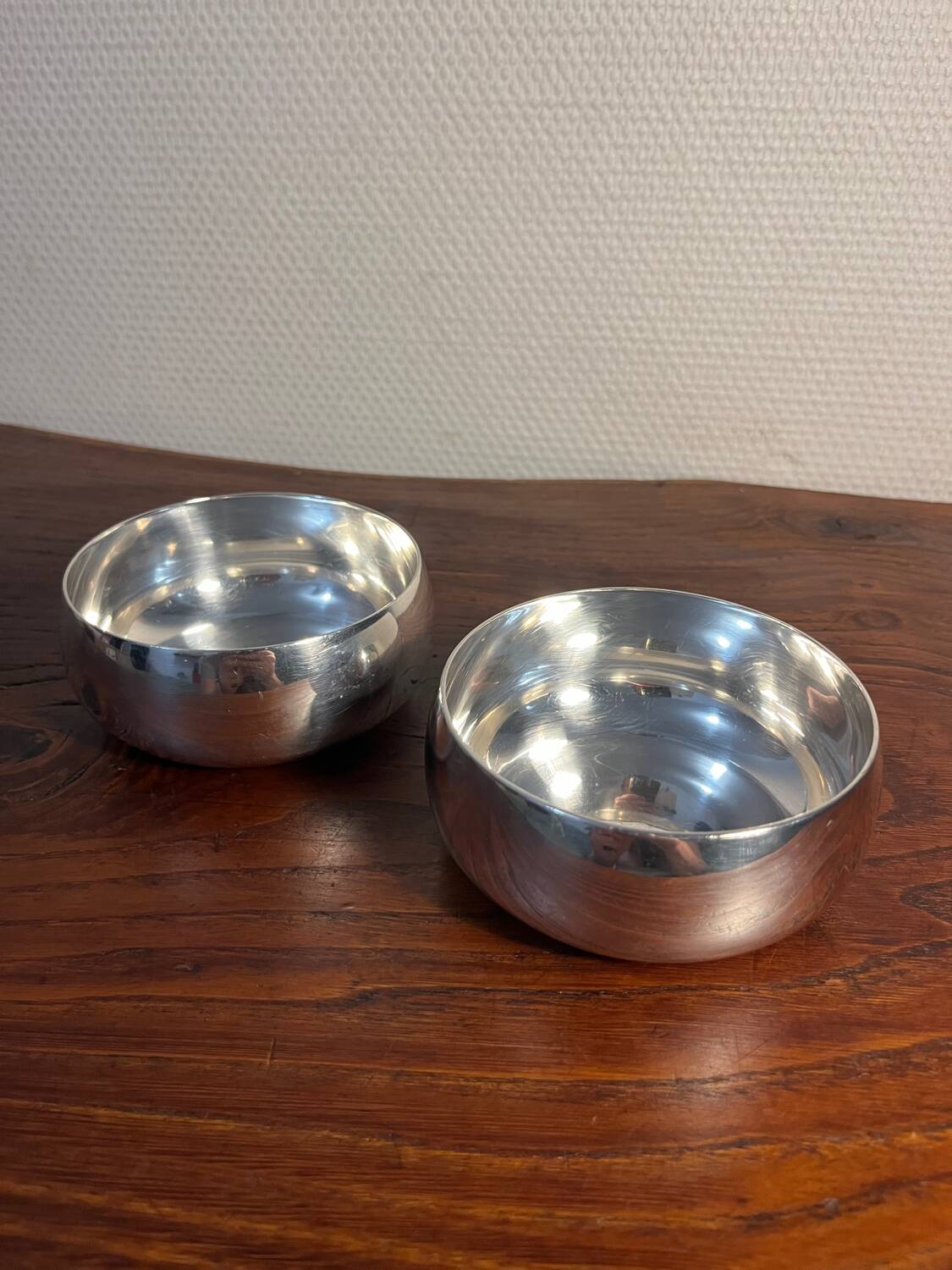 Set of two silver-plated finger bowls from Christofle