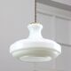 Mid-Century Italian White Glass and Brass Pendant Lamp