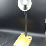 Lampe de bureau flexible codilem jaune noir avec porte crayon année 80's