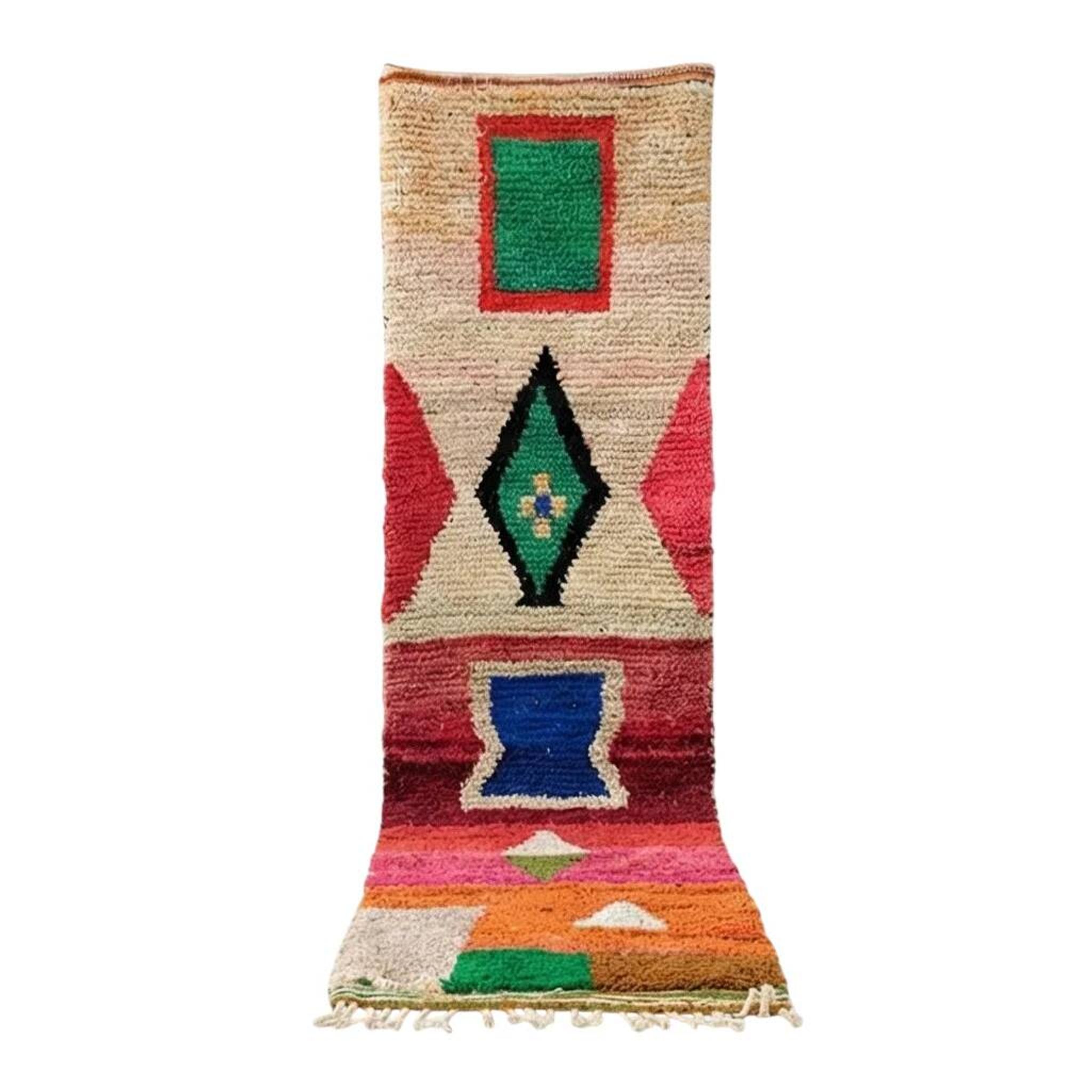 Colourful Berber hallway rug 75 x 280 cm