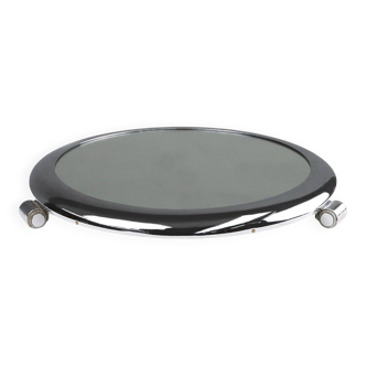 Chrome and mirror Art Deco Serving Tray, Belgium 1930s