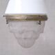 Two Tone Antique Glass and Brass Pendant Light