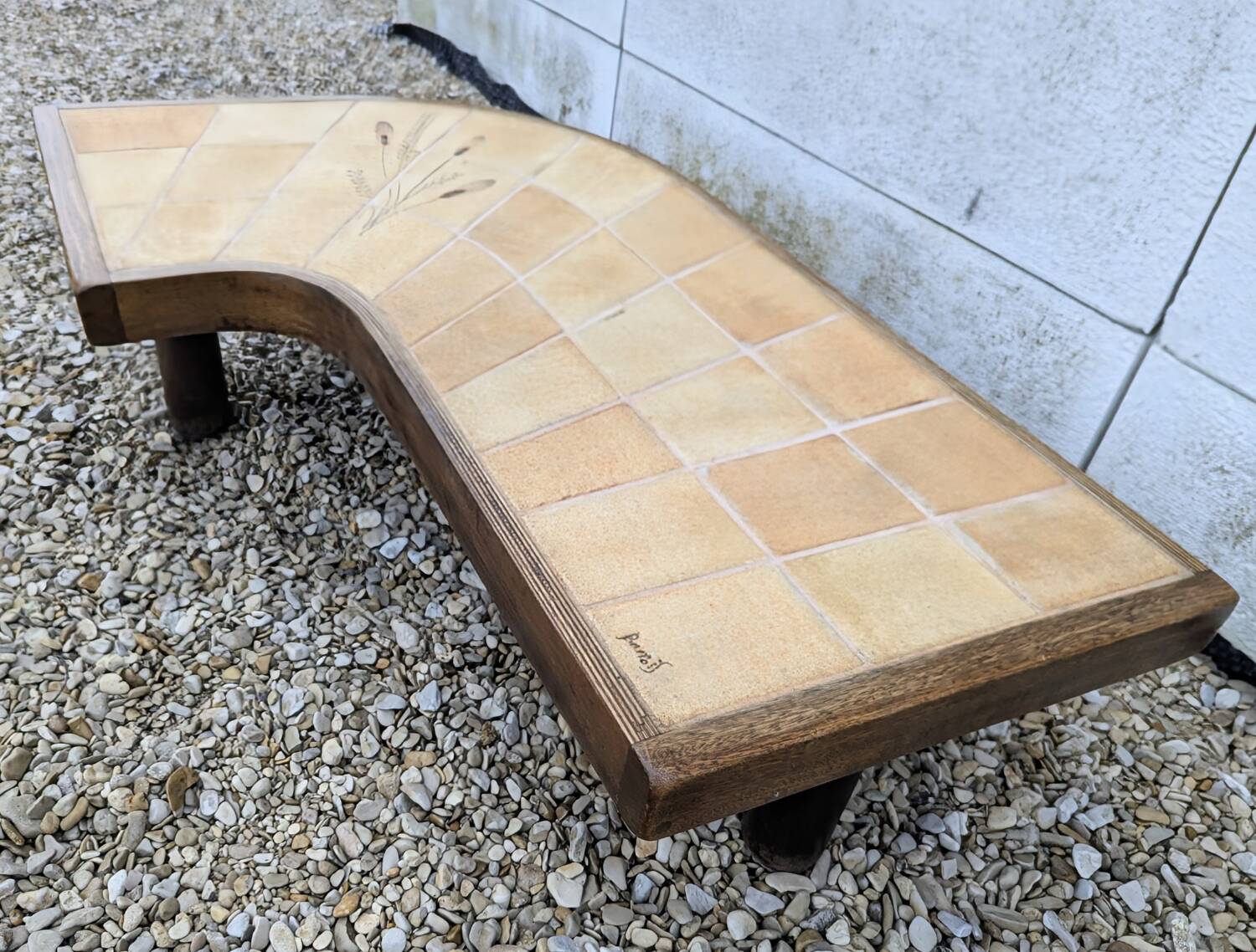 Vintage Vallauris Herbier Design Coffee Table Signed Barrois