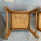 4 vintage chairs made of solid wood and woven straw