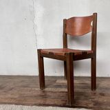 Regain home chair in elm and leather 1980