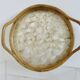 Plateau rond en bambou et nacre Capiz des Philippines, made in Italy, 1970