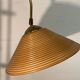 Bamboo rattan and brass pencil or split reed floor lamp, Italy 1980s