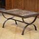 Wrought iron and ceramic coffee table from Vallauris 1950s.