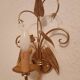 Shabby Wandlampe vergoldet Blattgold Kristallelemente Hollywood Regency 70s