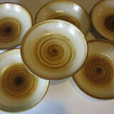 6 hollow Longchamp stoneware plates in very good condition