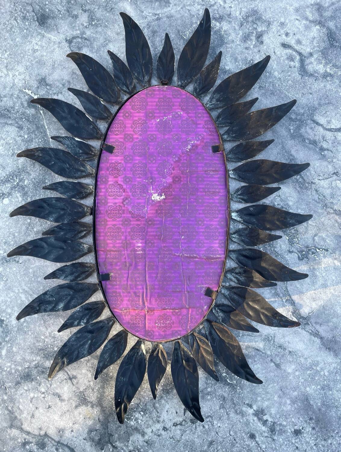 Oval leafy mirror - 1960 - sun mirror style