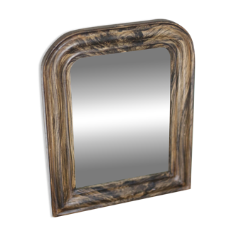 Rare small Louis Philippe mirror (39 x 33 cm), mercury glass, beautiful frame