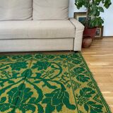 Romanian carpet green and yellow made by hand in wool