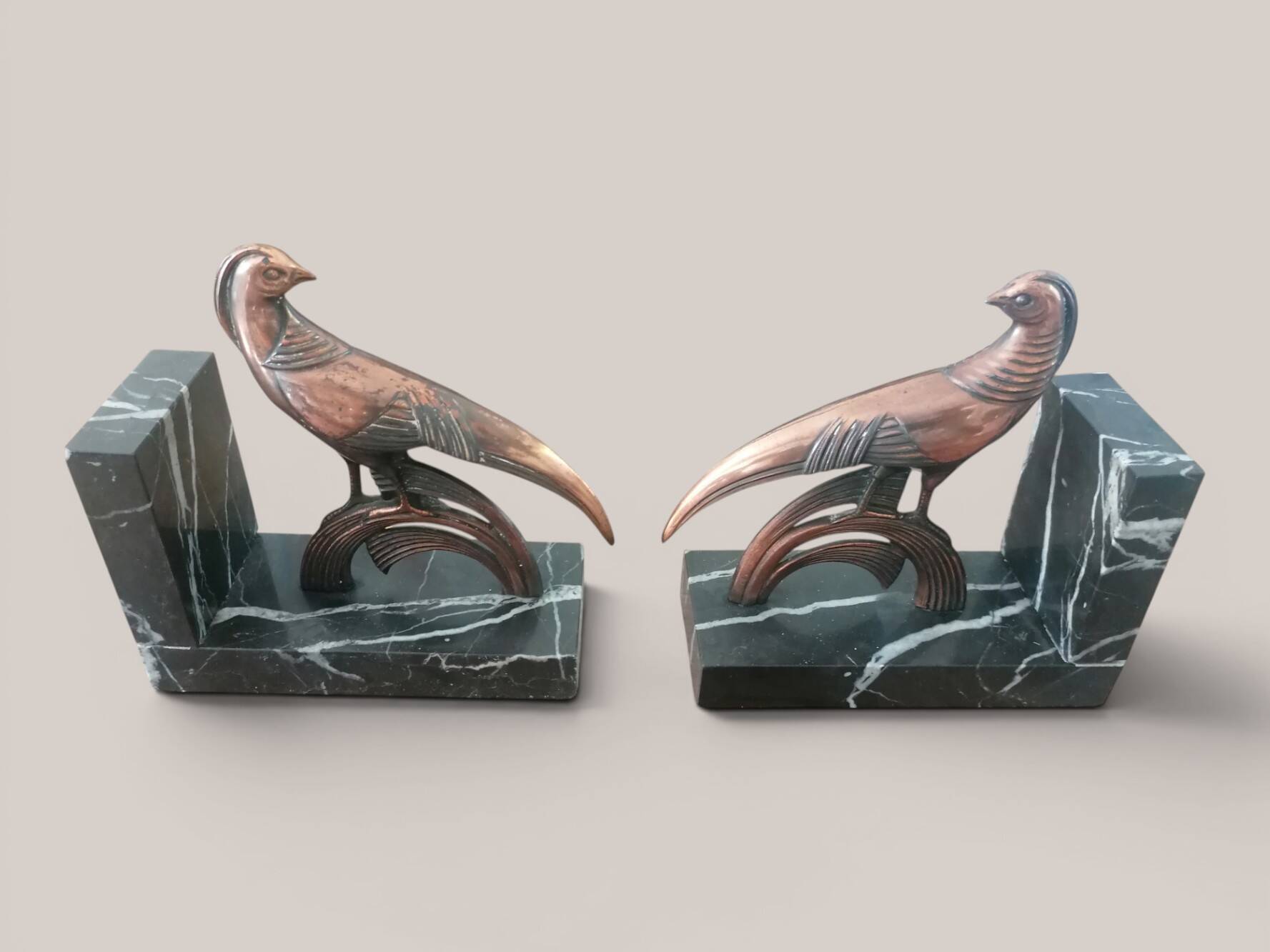 Art Deco bird bookends.