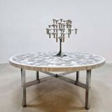 Vintage round mosaic coffee table