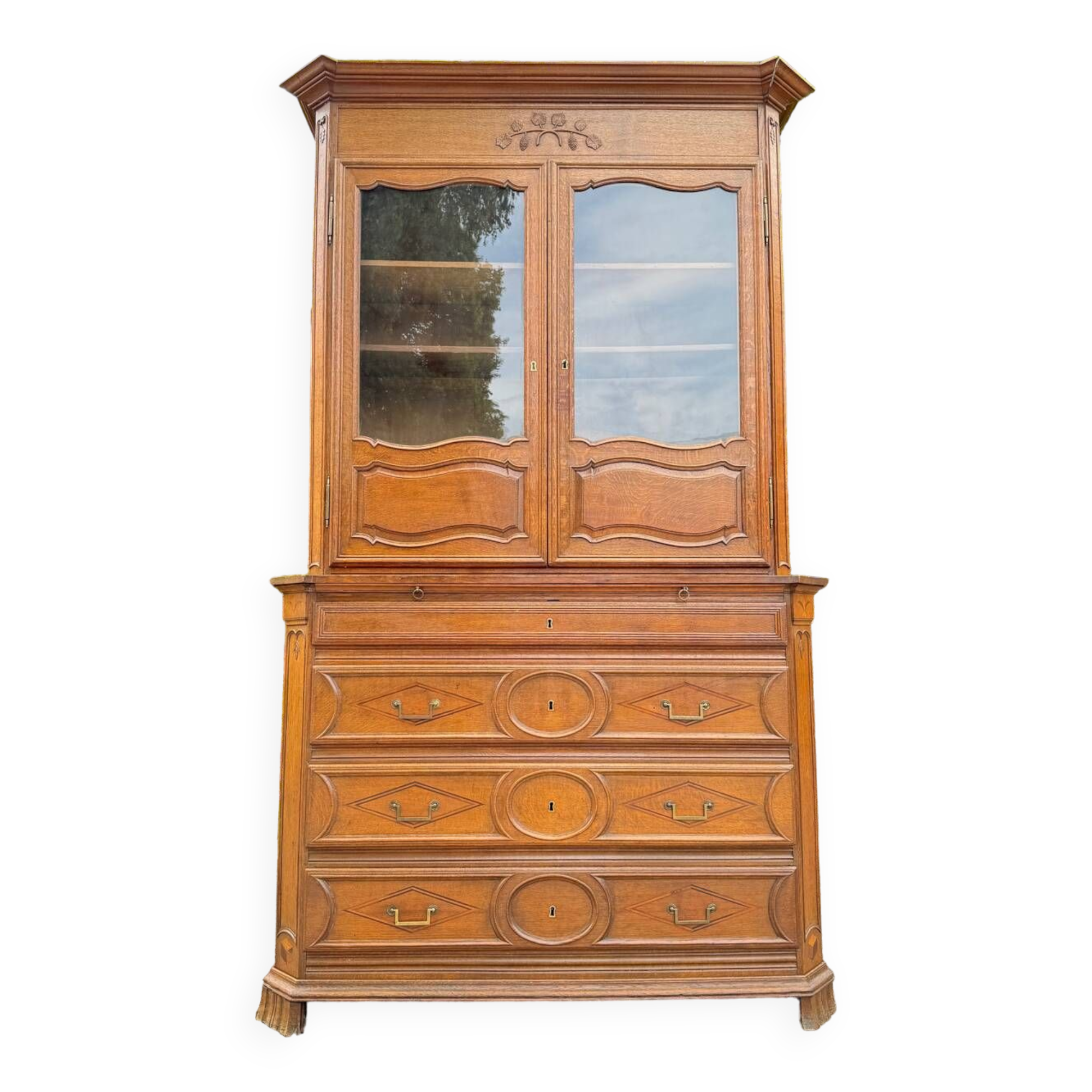 Impressive Castle Commode Forming Showcase From Louis XIV XVIII Eme Century