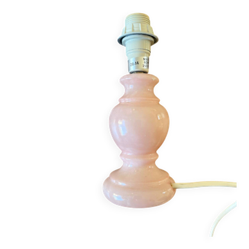 Antique lamp base in rose quartz