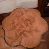 Gueridon table in art nouveau style with floral decoration, signed gervaise.