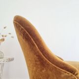 Dark ochre velvet toad armchair