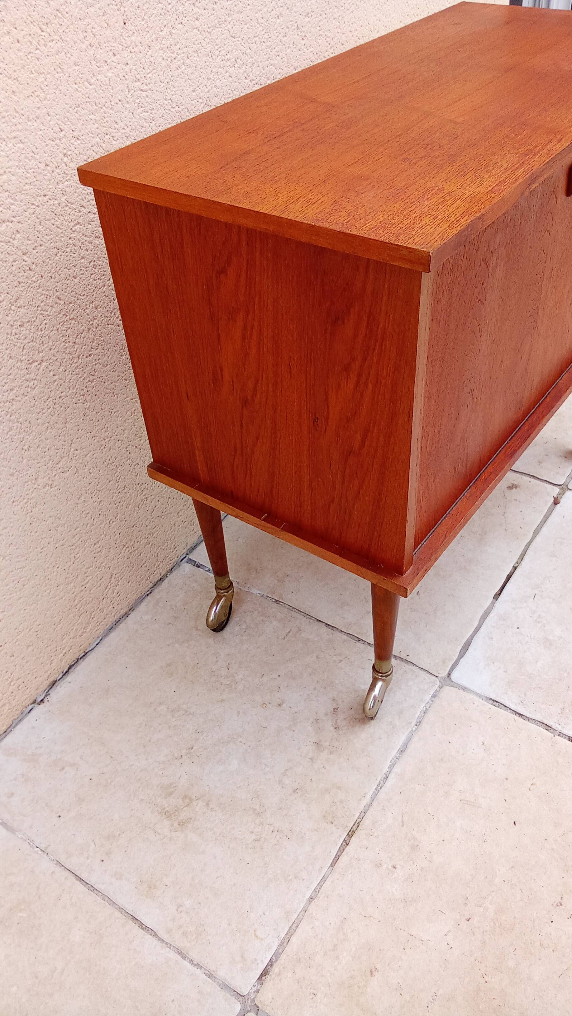 Scandinavian vintage teak TV bar cabinet