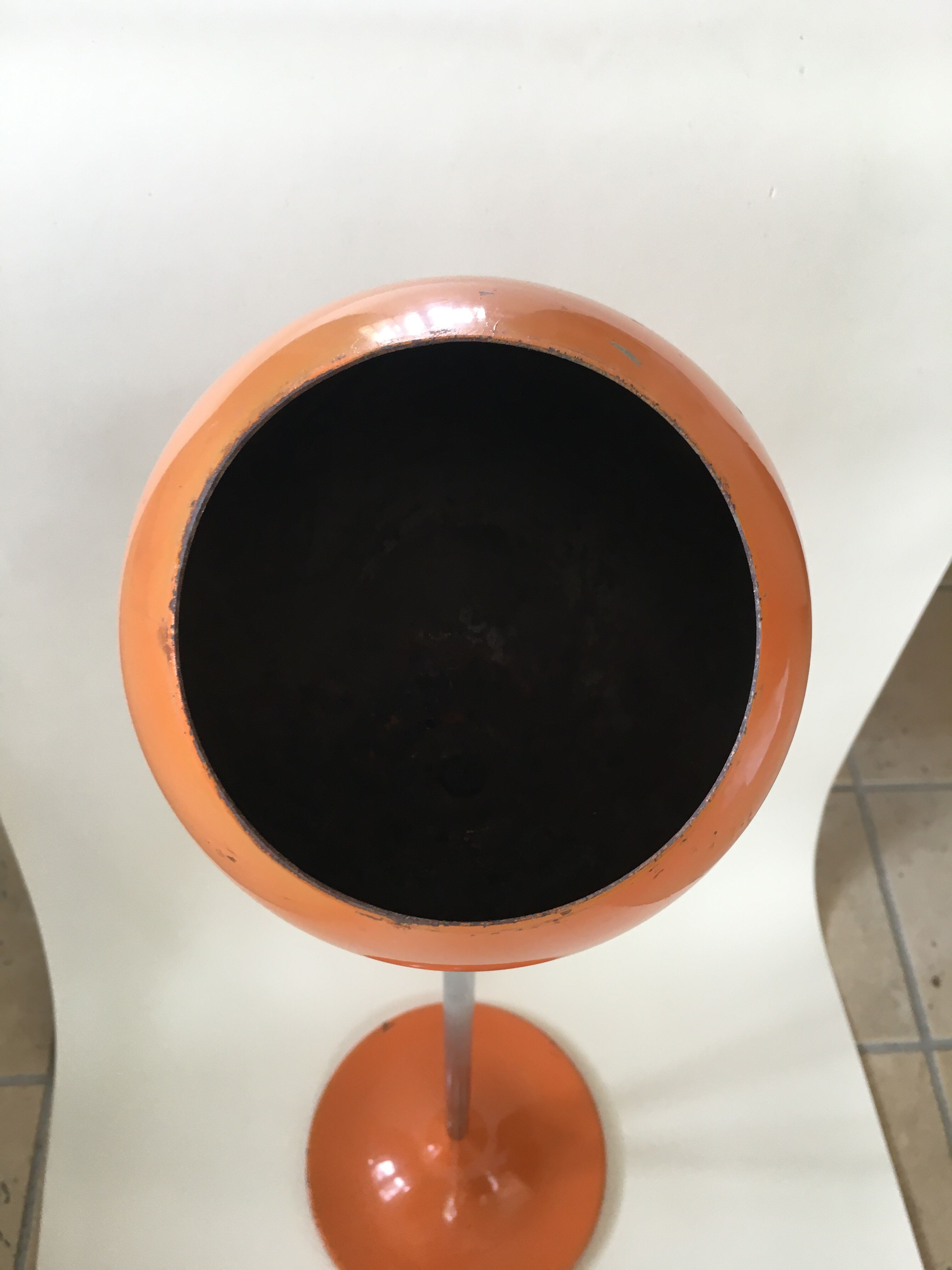 Standing ashtray, orange, 1970s