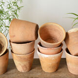 10 pots anciens en terre cuite 9-10 cm