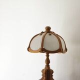 Lampe de table en bois et verre d'Asmuth Leuchten