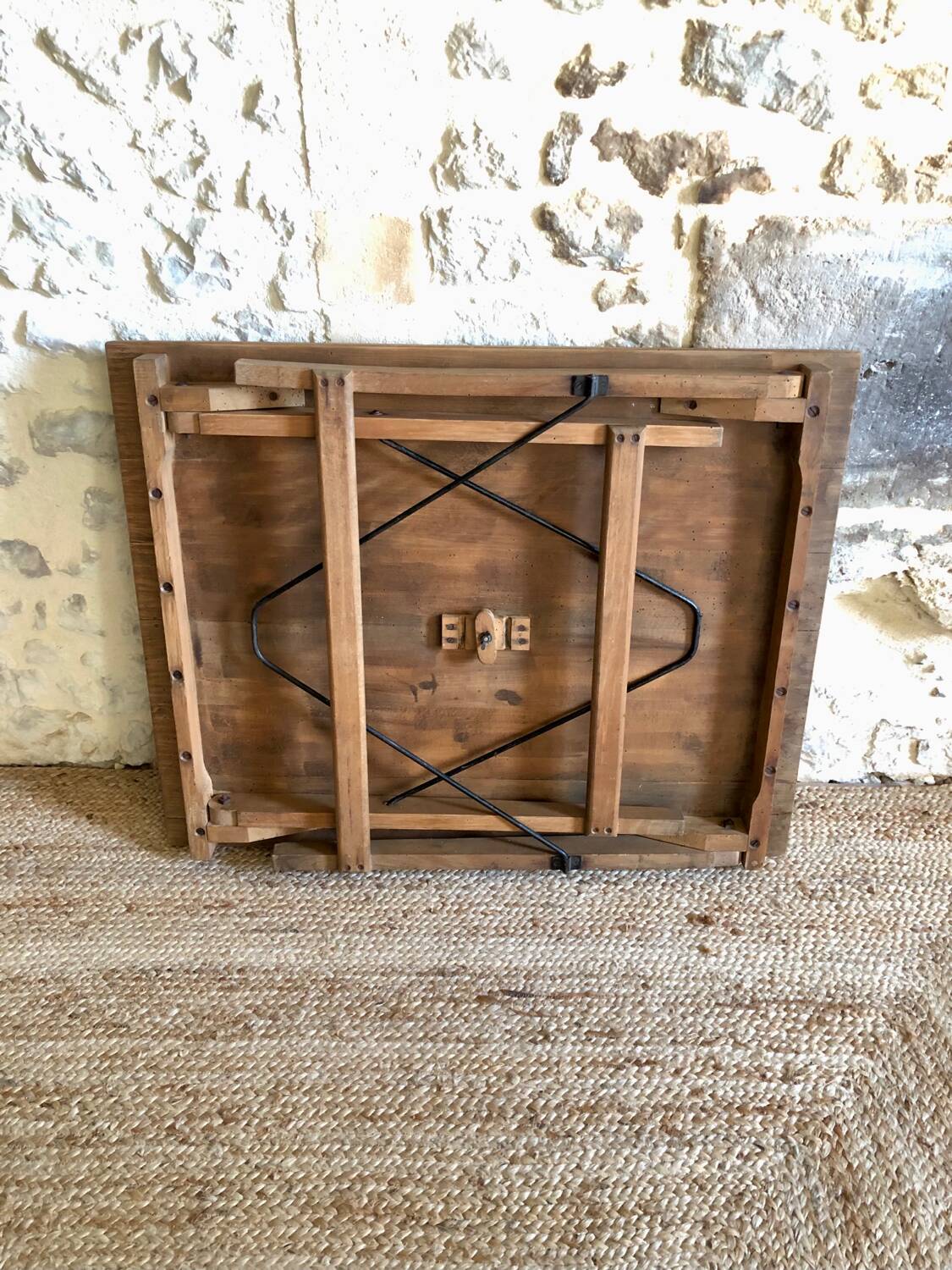 Renovated antique folding work table