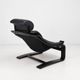 Kroken Armchair in Black Leather by Ake Fribytter for Roche Bobois