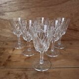 Set of 6 Harlequin water glasses in Reims crystal glass 1950