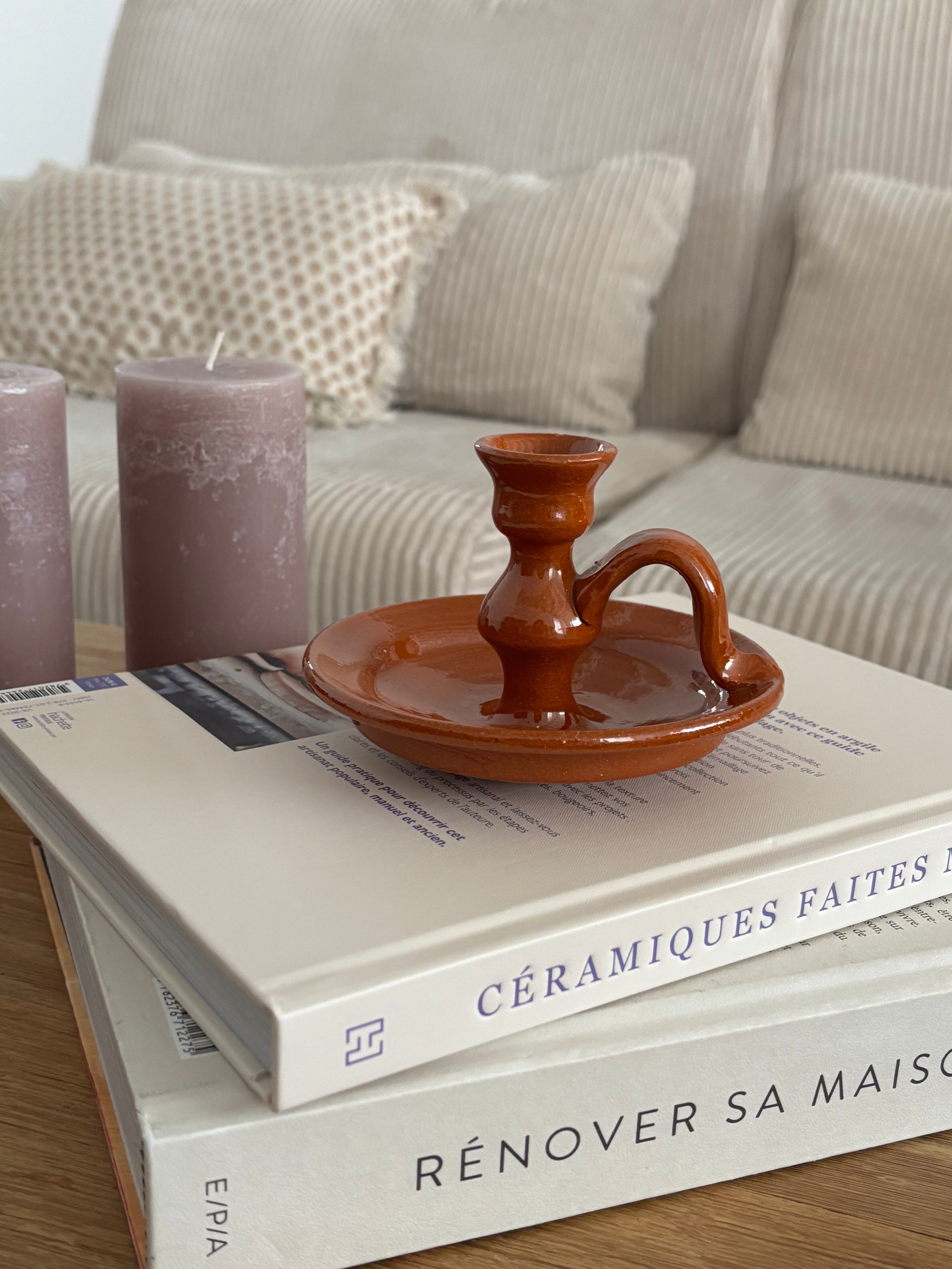 Terracotta candlestick