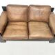 Brown leather sofa set Leolux