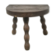 Tripod stool wood turned sitting half moon