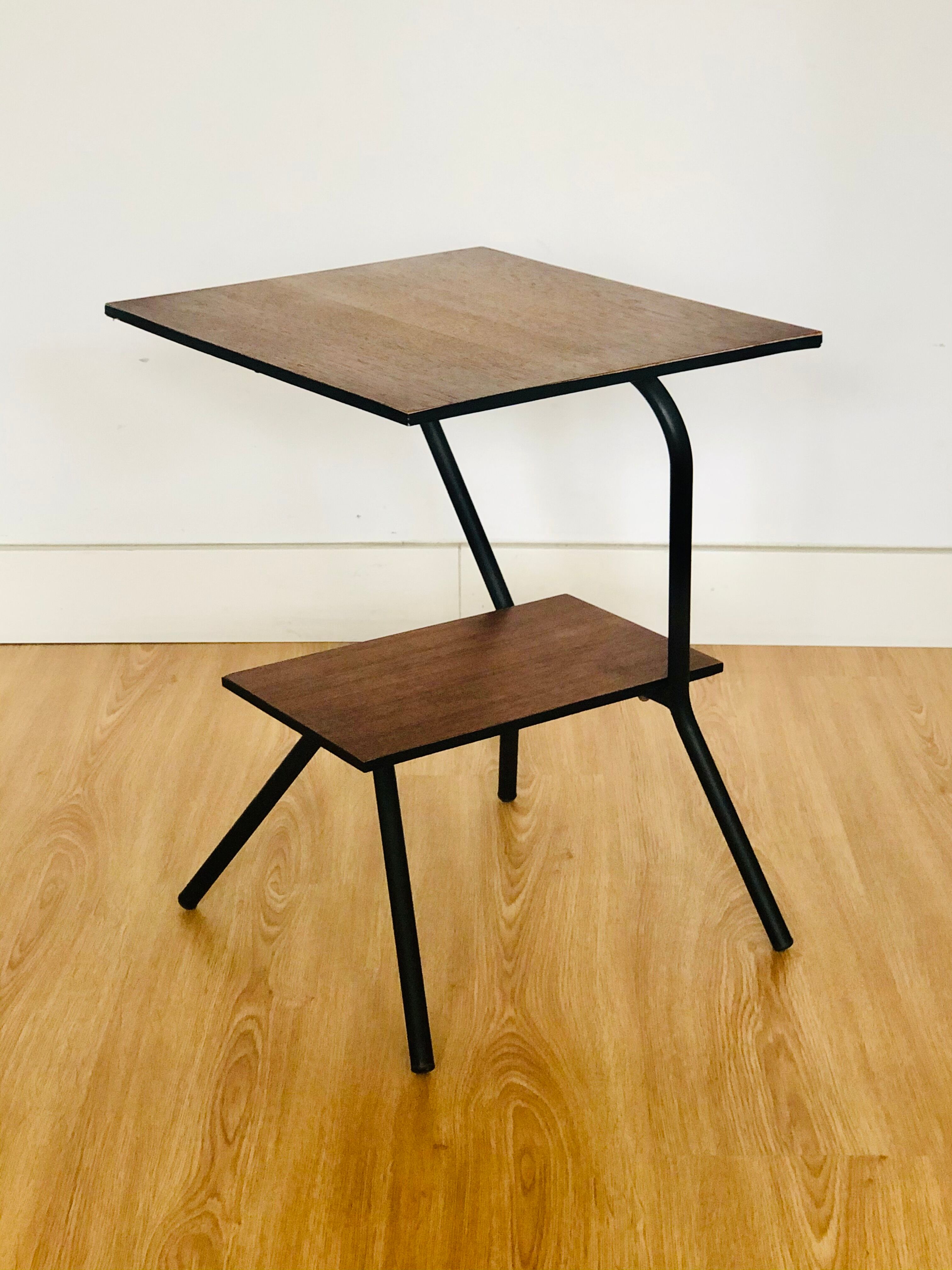 Wood and metal side table